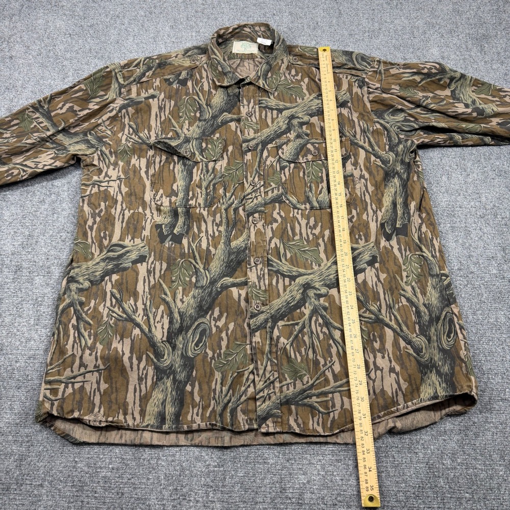 Vintage 80s‎ Mossy Oak Foliage Camo Button Down 2XL Hunting Shirt Made in USA - Picture 6 of 7